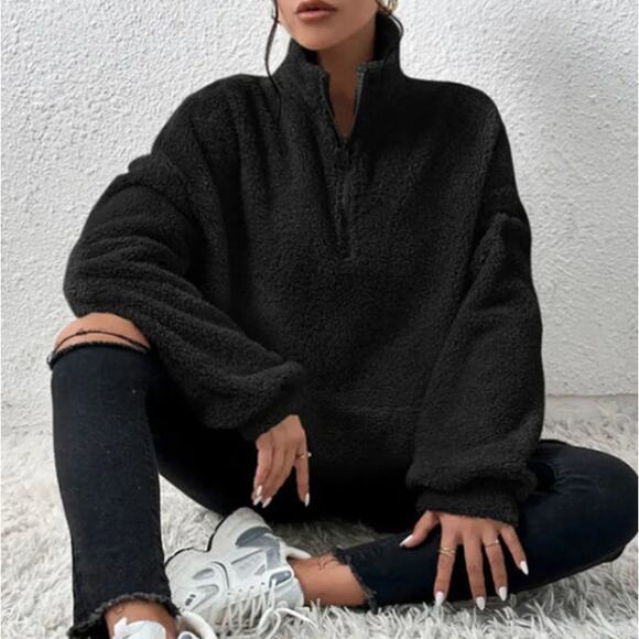 Chicgenes Casual Plush Comfortable soft zipper sweater - Picture 2 of 3